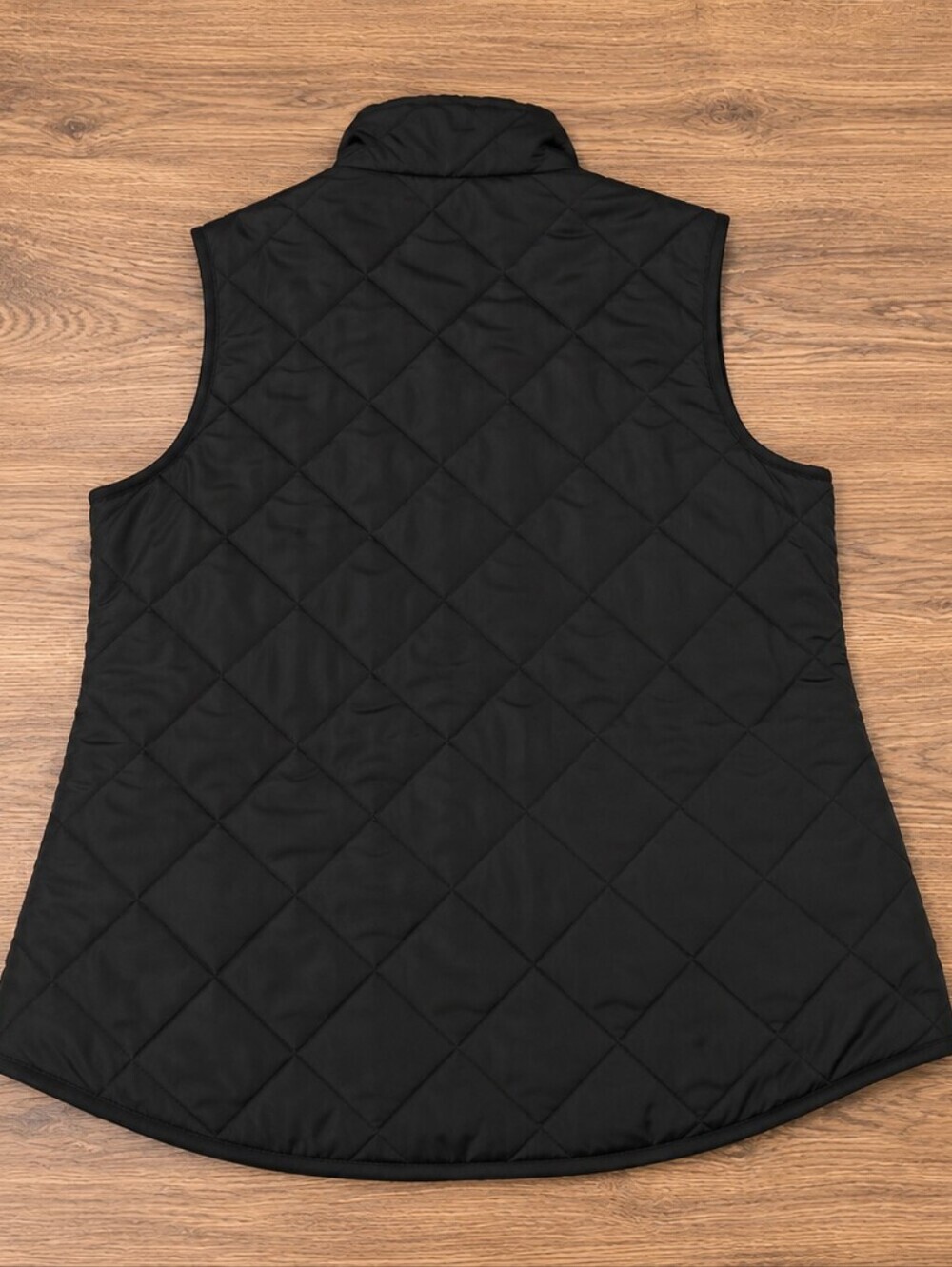 Market & Spruce Black Quilted Puffer Vest Women's Large Full Zip Pockets - Picture 4 of 6